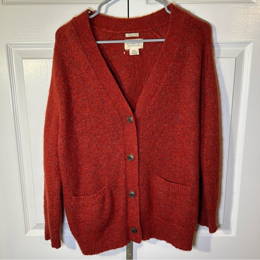 Denim & Supply Ralph Lauren Oversized Grandpa Cardigan Womens medium Mohair Wool